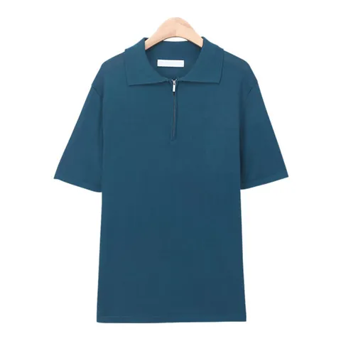 [하프클럽/ 남자 반팔티 린넨 카라 반집업 니트 티셔츠 BRV106