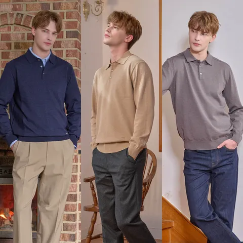 [하프클럽] 워모 25FW 베이직 카라 니트 3종