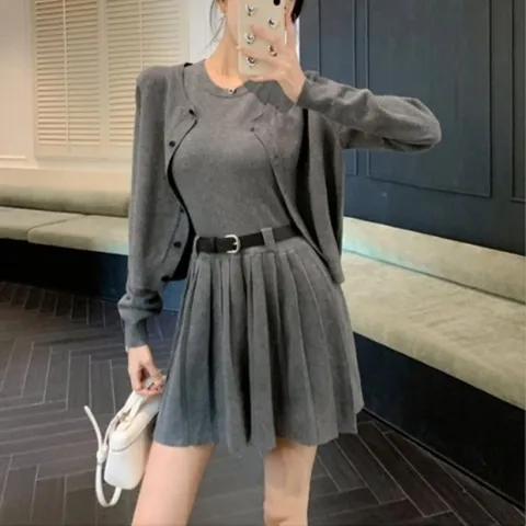 |CCD21BD|여자 라운드 플레어 원피스 가디건 세트_19004278_597559