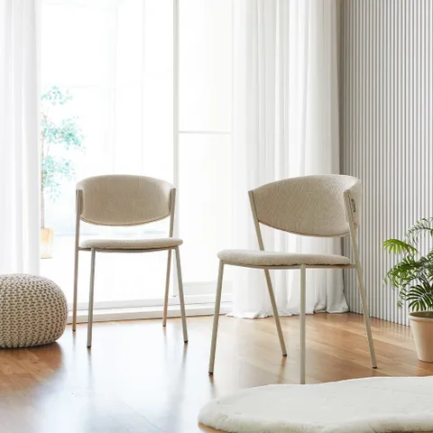 베니티 패브릭 체어 베이지