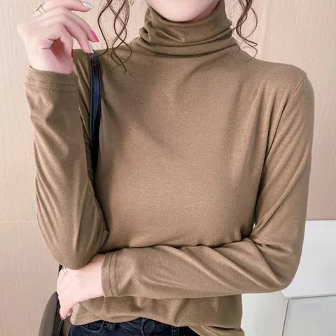여성 반폴라 목티셔츠 가을 겨울 레이어드 이너 목티 여자반폴라 여성폴라티 여성목티