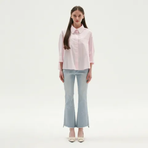 [롯데백화점][손정완]로고 자수 비즈 셔츠 ZDR51222