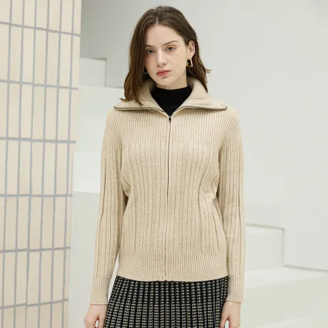 [최초가 138000원] 하이넥 집업 플리츠 가디건_YI10WRKCD02