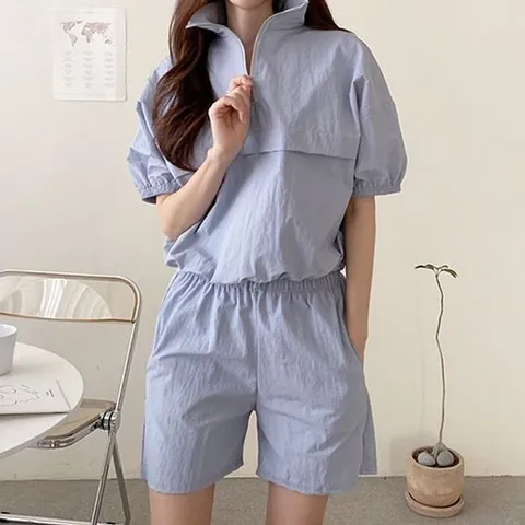 [하프클럽/메이비누스]4컬러 여름 반팔 반바지 트레이닝 아노락 세트 나일론 바람막이