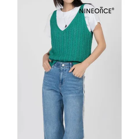 [하프클럽/나인온스]니트 조끼 베스트 체인뷔스티에