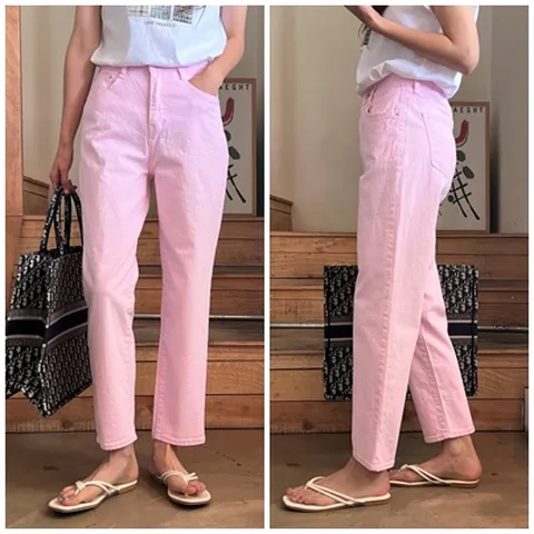 여성 스판 밴딩 보이핏 코튼 팬츠 배기 바지