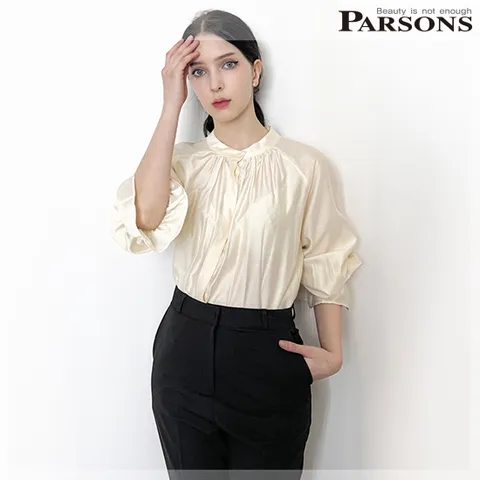 [파슨스][Made simple] China Collar Pintuck Blouse (MSPS2BL01)