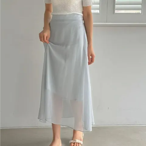 [하프클럽/여자 여름 청순 여신 시스루 레이어드 쉬폰 롱스커트