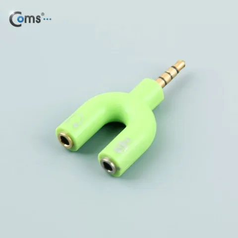 Coms 스테레오 젠더 Y형(3.5 M Fx2) Green 스테레오 젠더 Y형 Fx2 AV젠더 영상가전액세서리