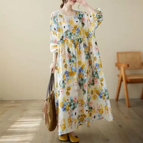 [하프클럽] 은창)텔 플라워 카라 로맨틱 면 치마