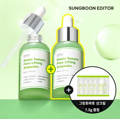 그린토마토 포어 모공 리프팅 앰플 2세대 플러스 30ml 2개 [+모공선크림 1.5g 5개]