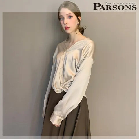 [파슨스][최초가 139,000원][Flat White] Shine Twist Blouse (PW2Q0BL03)