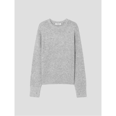 크롭 라운드 니트  라이트 그레이 (215X51AY42)