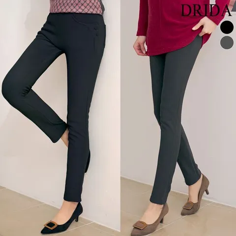 [하프클럽]  여자 겨울 기모 슬림 일자 편한 빅사이즈 밴딩 팬츠 40-50대 미시 중년 여성 캐주얼 엄마옷