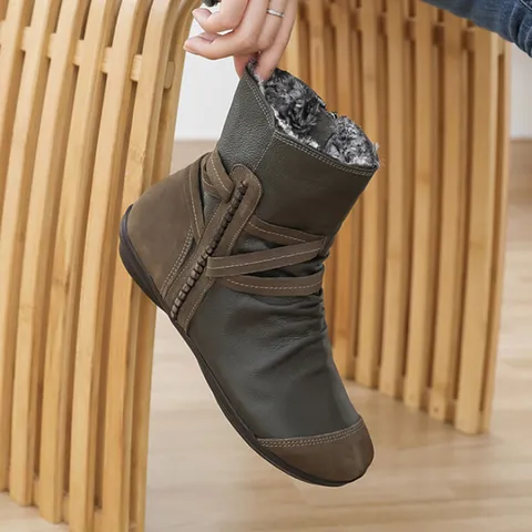 [브리치]  /  지쎄수제화 양가죽 퍼안감 솔리움 숏부츠 2cm