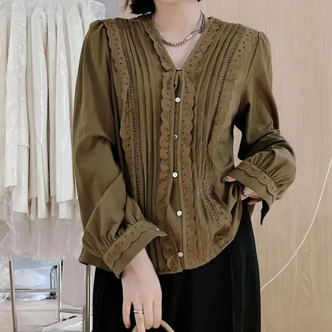 [브리치] 웬디 / 프렌치 플라워 자수 블라우스 BS12460