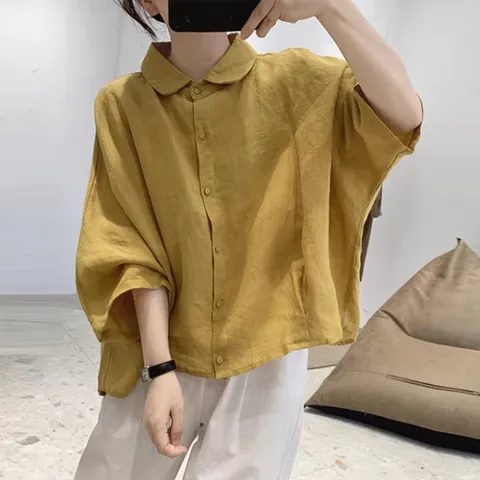 핀더 린넨 가오리핏 7부 셔츠