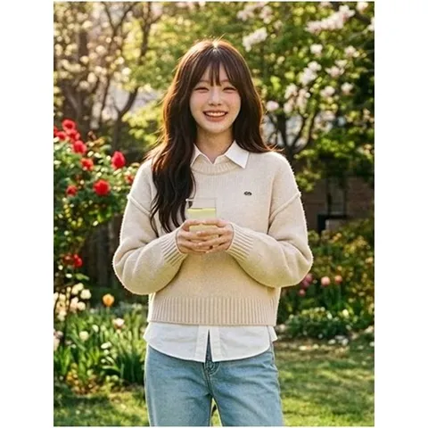 [하프클럽] 울 컬러 와펜 니트(WC1LKE2)