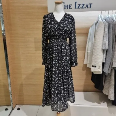 프릴 스모킹 쉬폰 플로럴원피스_S IM3N0OP81