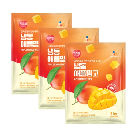 CJ프레시웨이 이츠웰 냉동애플망고1Kg x 3개