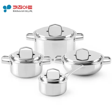 키친아트 통7중 스텐냄비 마스터피스 4종세트 스텐냄비세트 통7중냄비세트