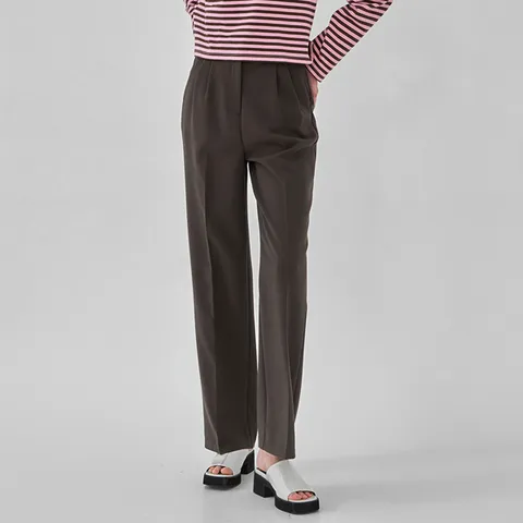 [나인] [최초가:79000원] 베이직 더블 핀턱 스트레이트 팬츠(PT-5404)