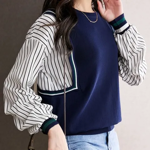 [브리치] 허그허그 / 루디아 니트 조끼 레이어 블라우스 탑