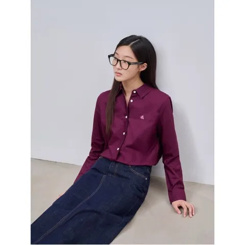 [24FW][Essential] 옥스퍼드 솔리드 셔츠  와인(BF4764E01Z)