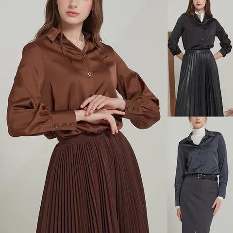 [레이나] 아델 모던 새틴 블라우스 3종세트