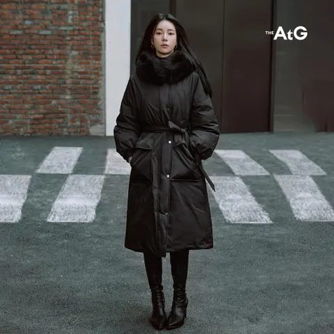 더엣지 25FW 폭스퍼 헝가리구스 롱다운 패딩코트