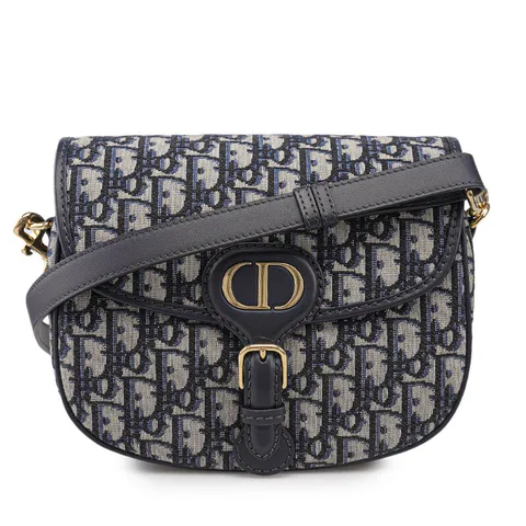 [중고명품] 크리스찬  네이비 오블리크 바비 미듐 크로스백