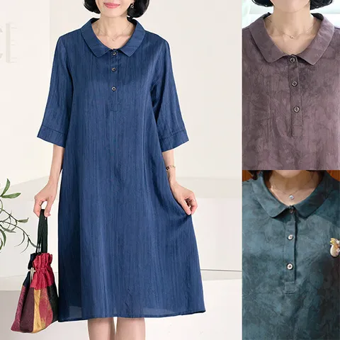 [엄마옷  명은카라풍기인견원피스