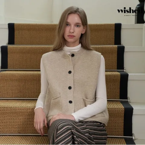 정상가:69,000원 ㅣ 데일리 포켓 버튼 니트 베스트 (WICCVT005)