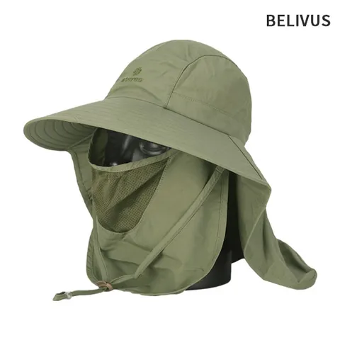 빌리버스 남성 사파리 모자 BPH014 자외선 차단 마스트 탈부착 챙모자