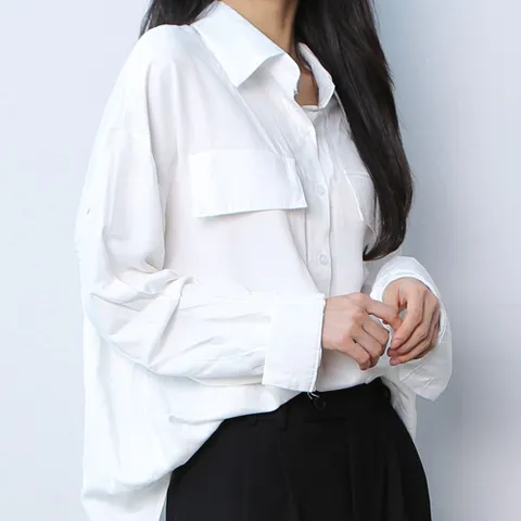 [브리치] 파라노말샵 / 무지 엣지 포켓 셔츠 블라우스(파라노말샵)