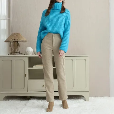 C. 투버튼 밴딩 코듀로이 기모 스트레이트 팬츠 4종 택1