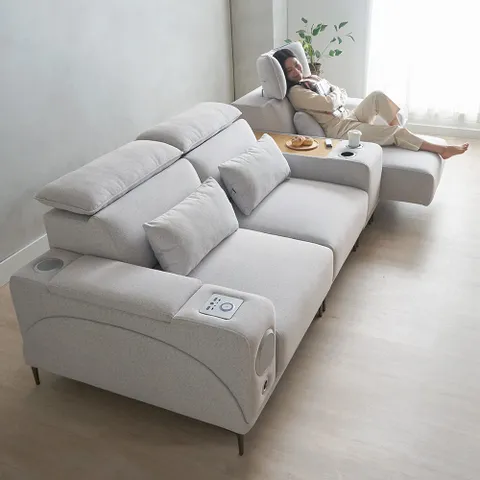 [최저가 혜택!] 미노 모션소파 전동 리클라이너 4인용 패브릭 고급형 (콘솔박스 일반형 포함)