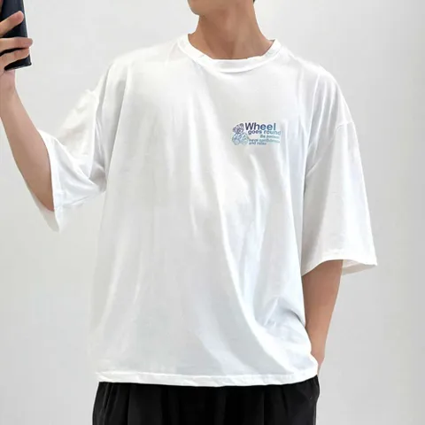 남성 반팔 티셔츠 여름 프린팅 나염 라운드 넥 코디 티셔츠남자여름옷