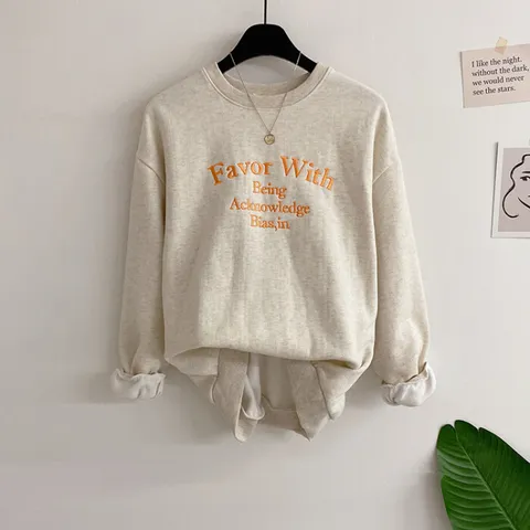 [브리치] 허니제이 / 미셀르 양기모 레터링 자수 맨투맨(3color)