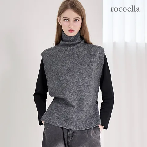 [최초가 39,800원] 벤크 소프트 탐 터틀넥 여성 니트 베스트