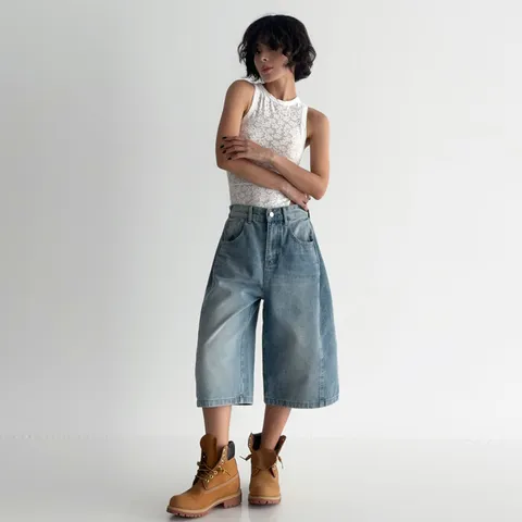 [브리치] 러블리감성 / 여름 8부 버뮤다 팬츠 워싱 청반바지 / 빅사이즈 32 3