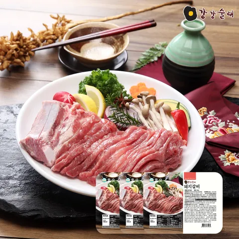 강강술래 돼지갈비 500g x 3팩
