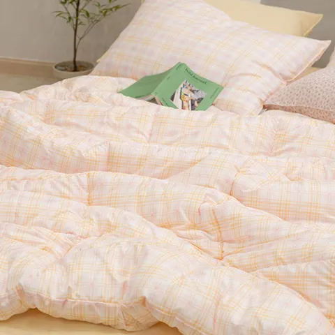 슈퍼싱글차렵이불 슈가체크 먼지없는 차렵이불SS 핑크오렌지 1P 사계절