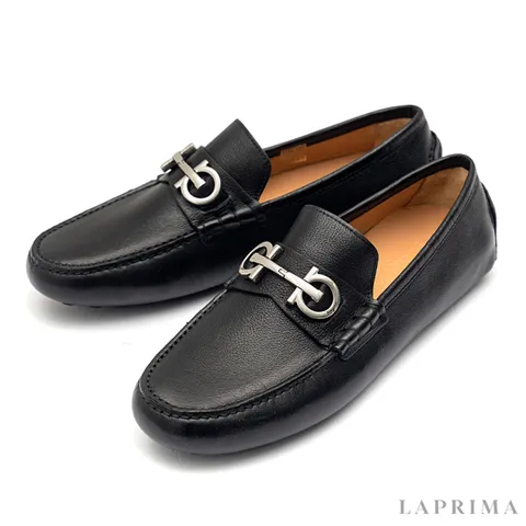 라프리마 [FERRAGAMO] 남성 간치니 오너먼트 드라이버 슈즈 GRAZIOSO NERO 758351