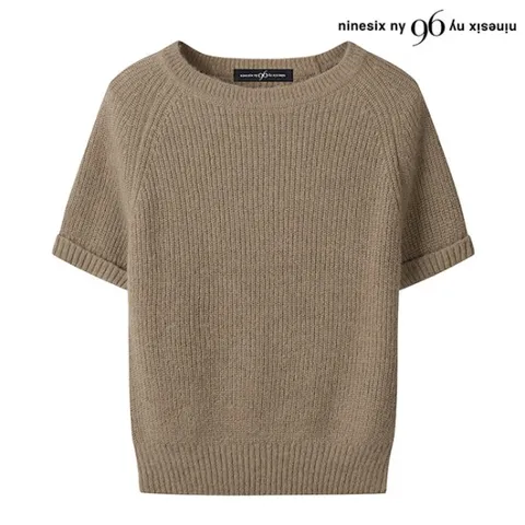 정상가:79,000원 | 소매 롤업 베이직 심플 울 반팔 니트 (NO3KT004L0)