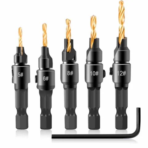 드릴비트세트 카운터 싱크 목공 스크류 작업 전동공구 드릴 비트세트 드릴용 작업 도구