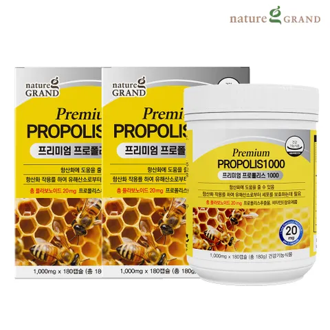 네이처그랜드 뉴질랜드 프리미엄 프로폴리스 2박스 12개월분 플라보노이드