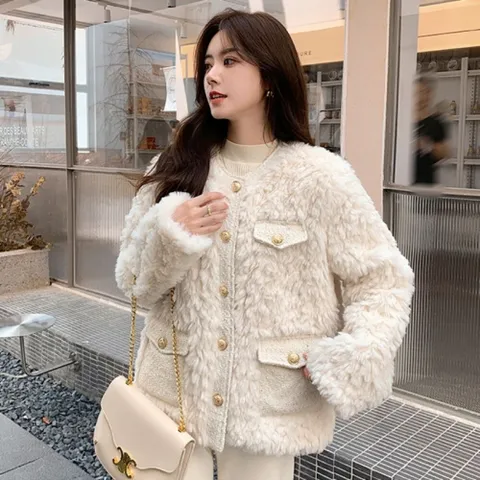 [브리치] 허그허그 / 밸리 뽀글이 양털 골드버튼 자켓