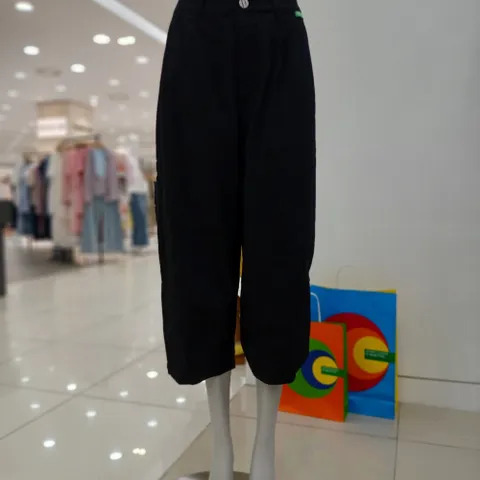 백 밴딩 숏 항아리 데님 팬츠 BADPB5531BK_IC