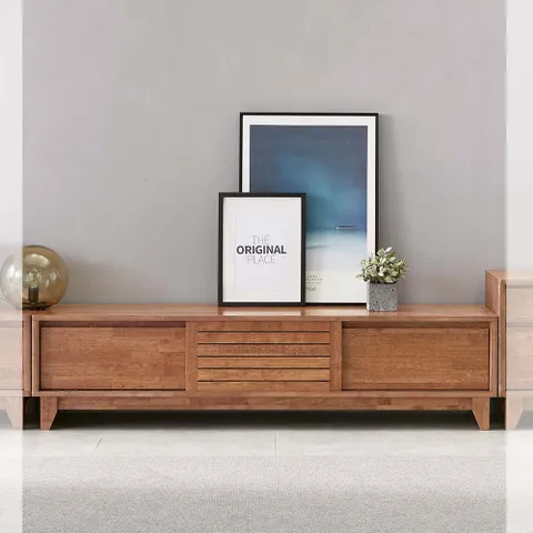 맥스 1단 원목 거실장